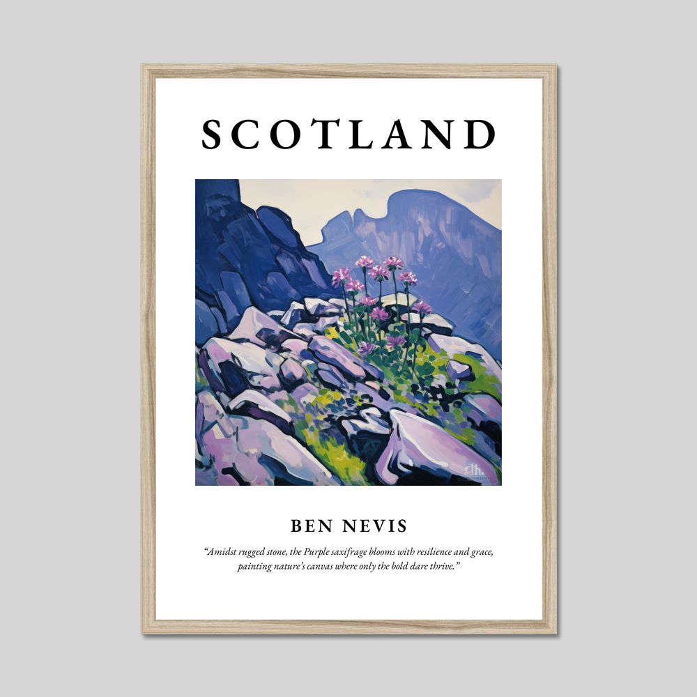 Poster in a natural frame with the word Scotland