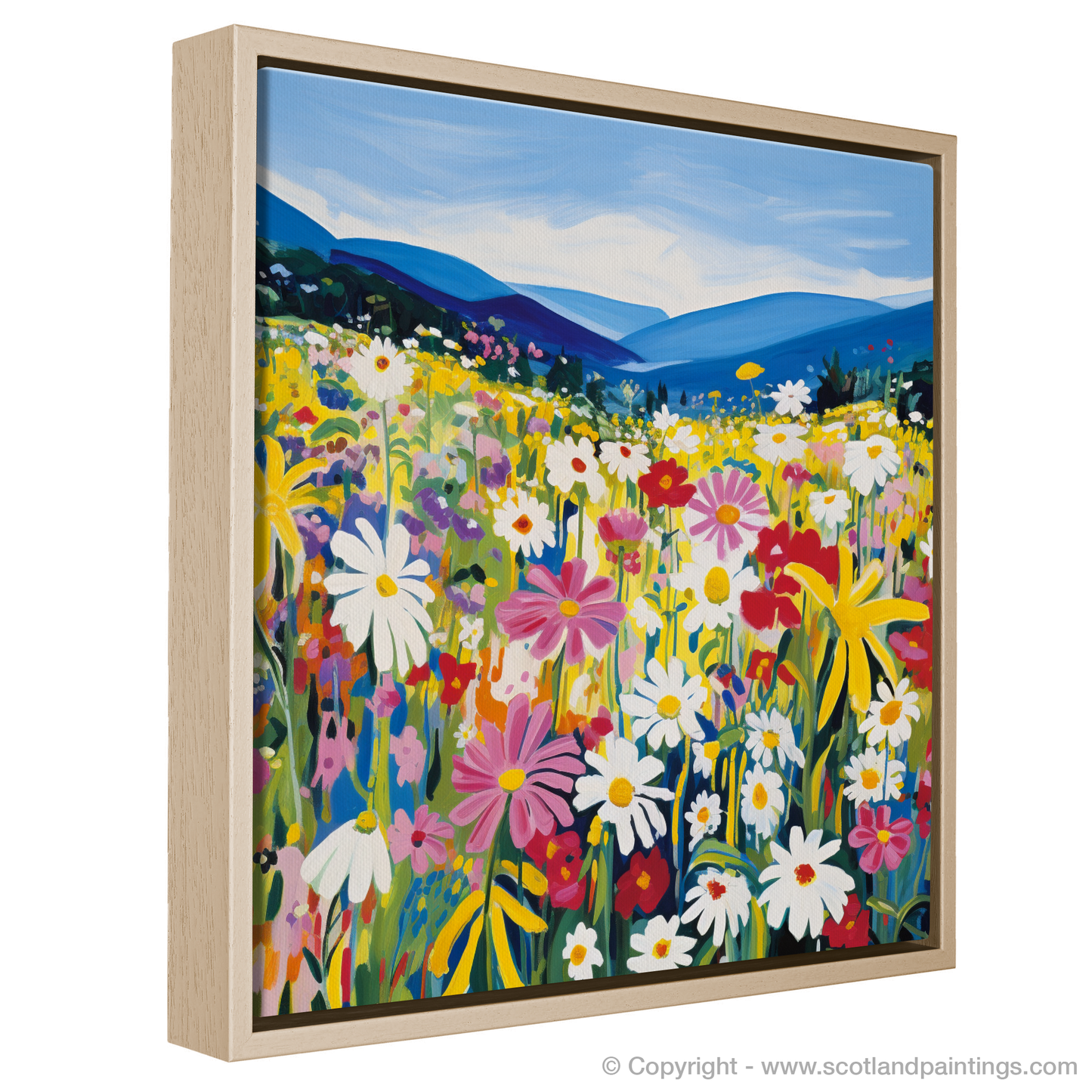 Meadow Dance in The Trossachs: A Fauvist Tribute to Scottish Wildflowers