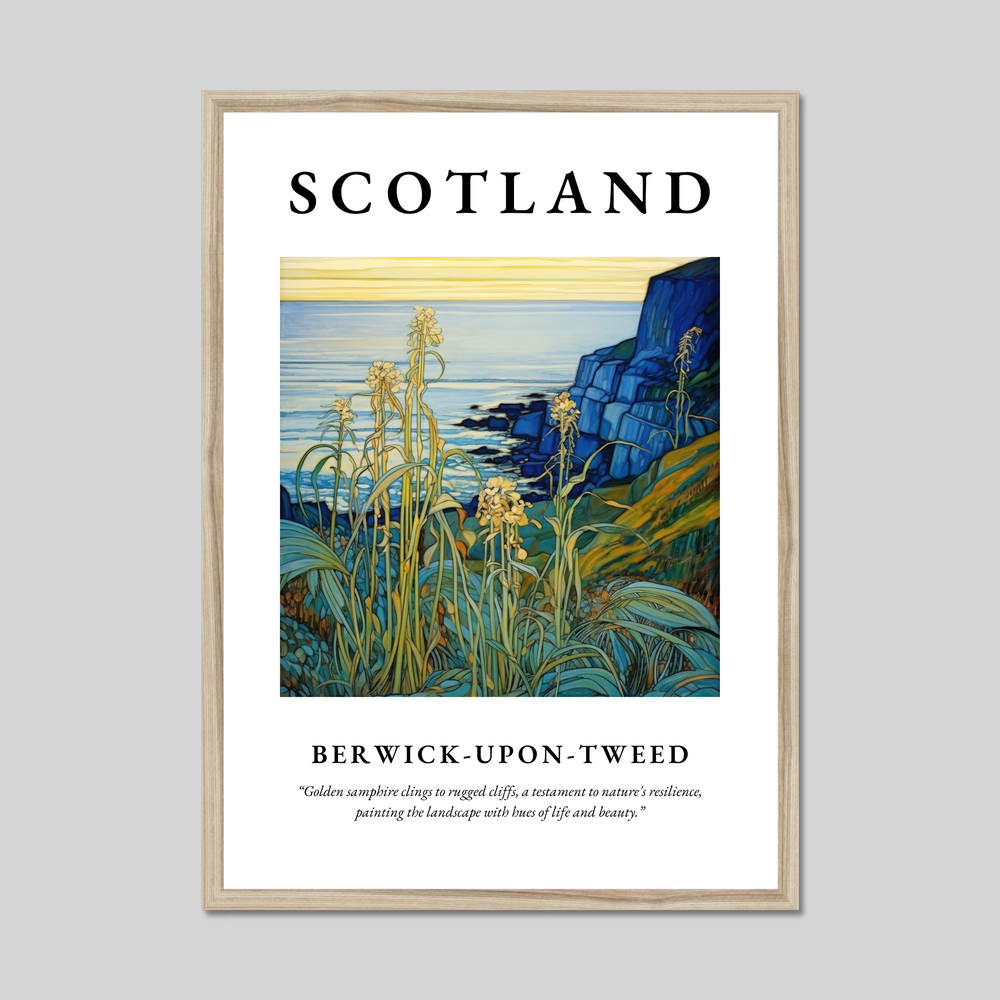 Poster in a natural frame with the word Scotland