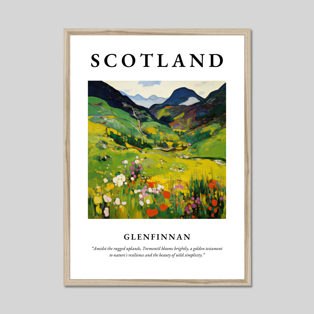 Poster in a natural frame with the word Scotland