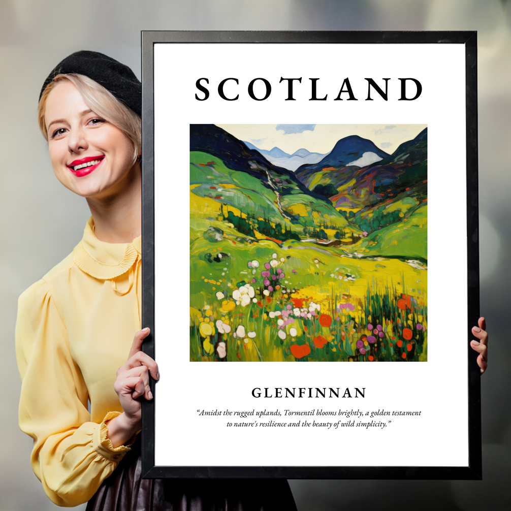 Person holding a poster of Glenfinnan