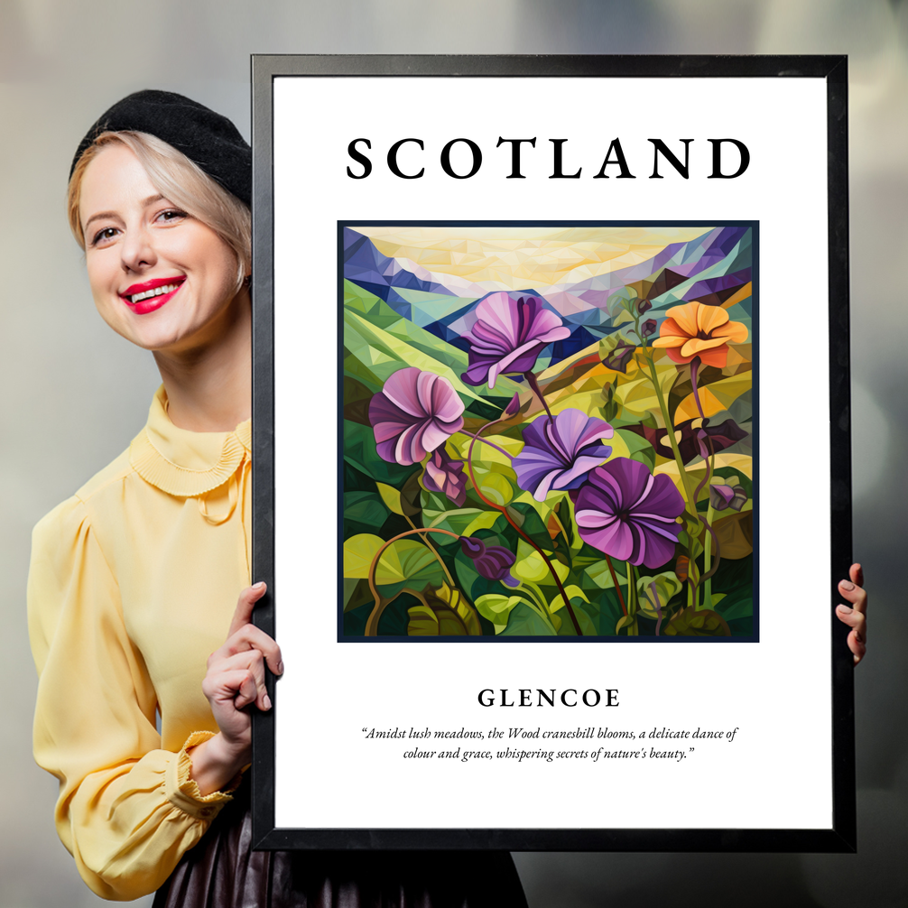 Person holding a poster of Glencoe