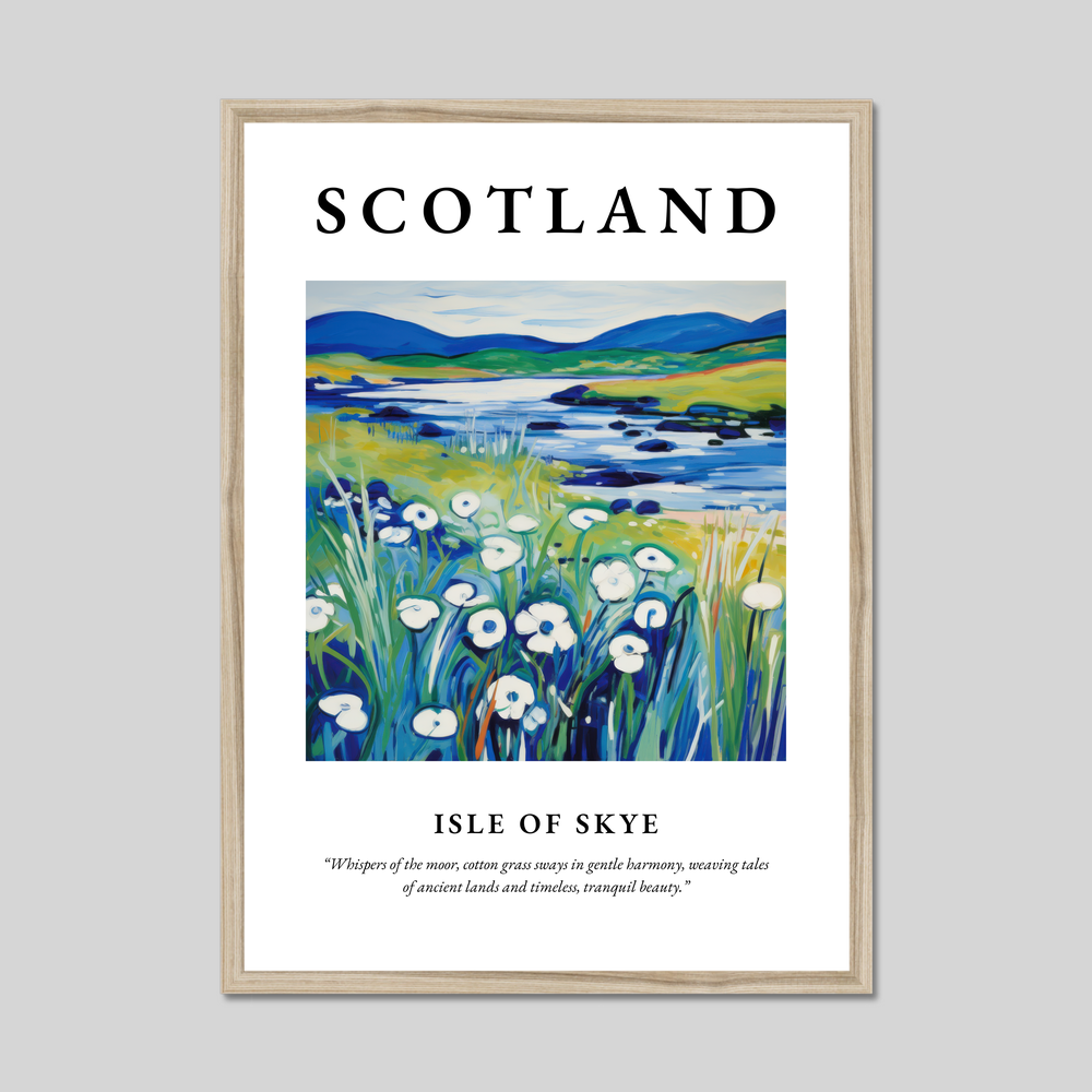 Poster in a natural frame with the word Scotland