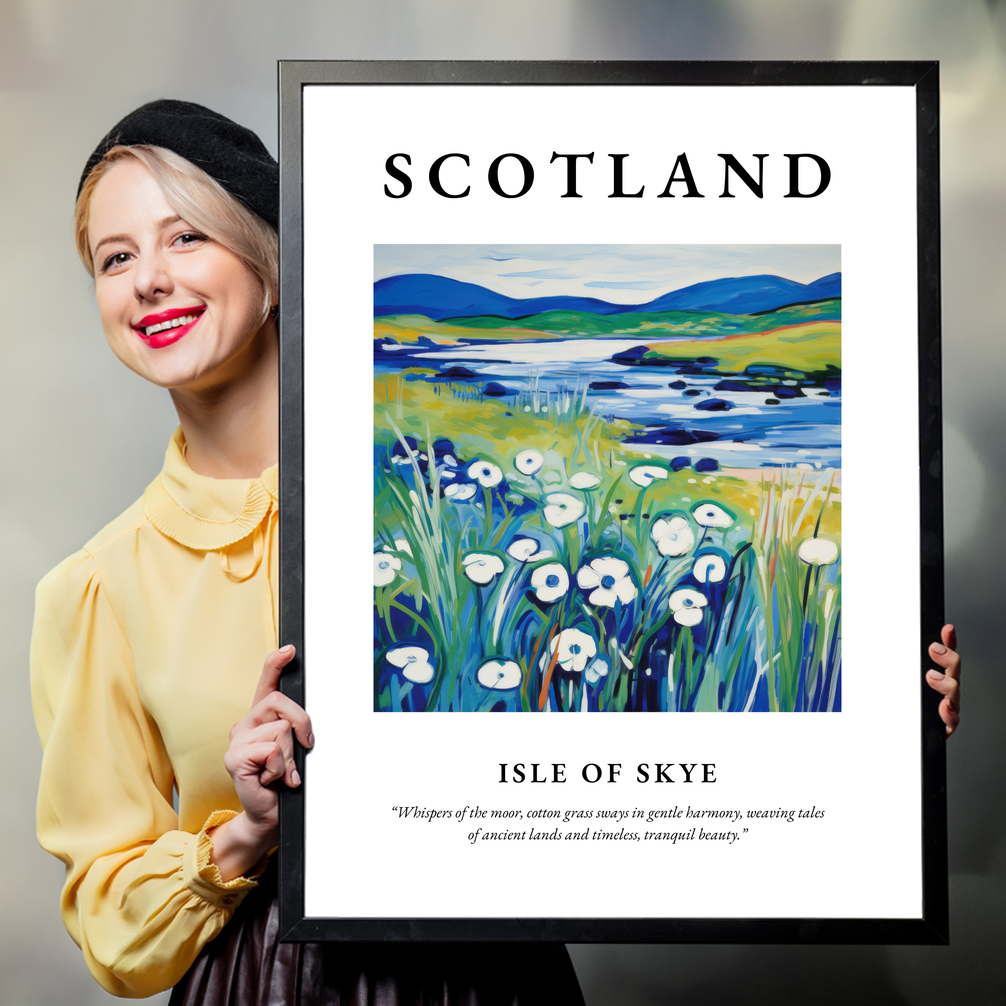 Person holding a poster of Isle of Skye