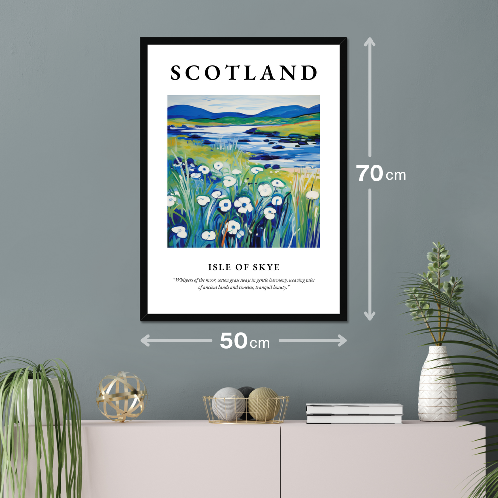 Poster of Isle of Skye hanging on a wall