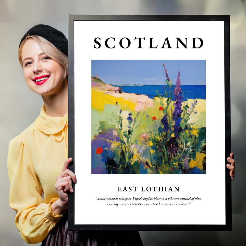 Person holding a poster of East Lothian