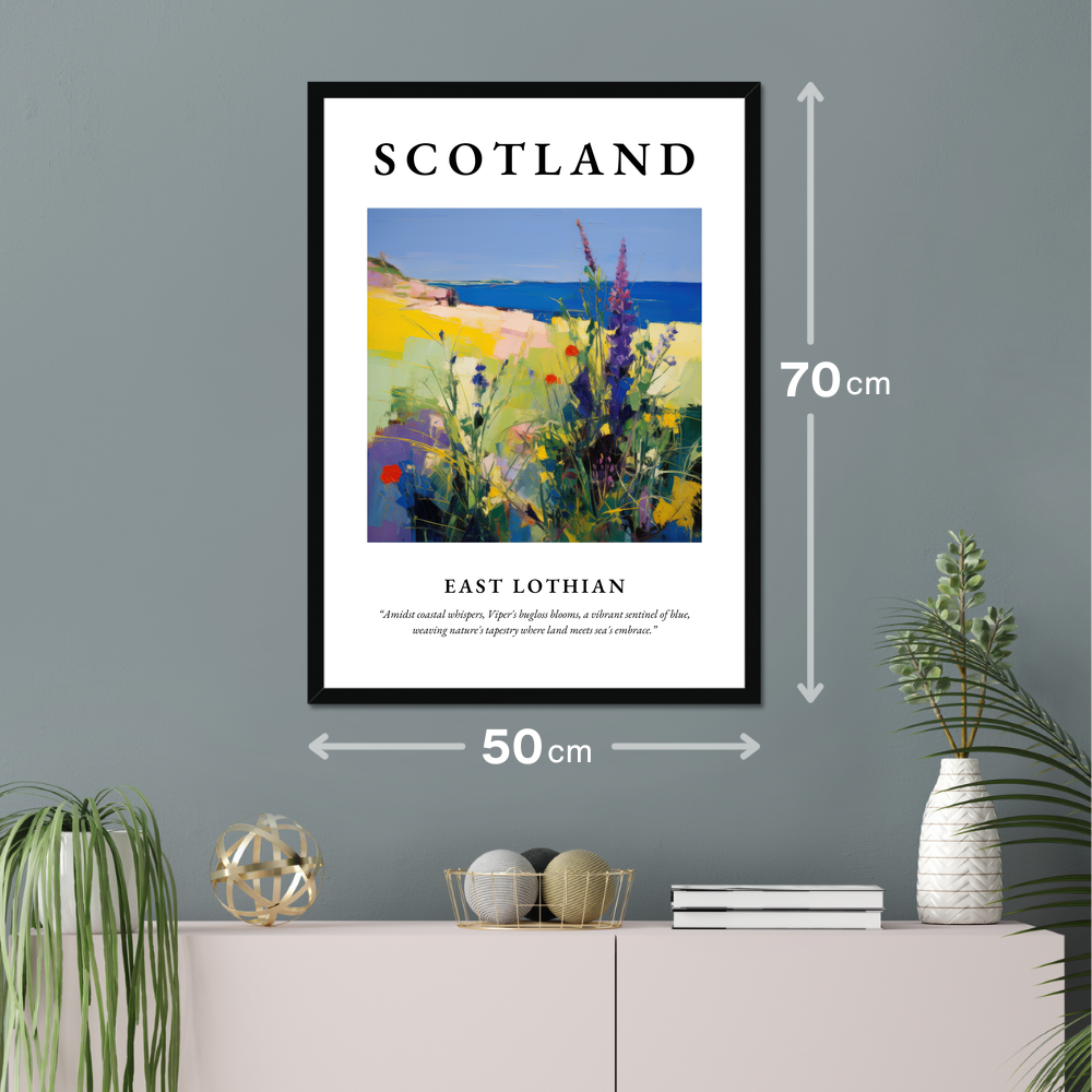 Poster of East Lothian hanging on a wall