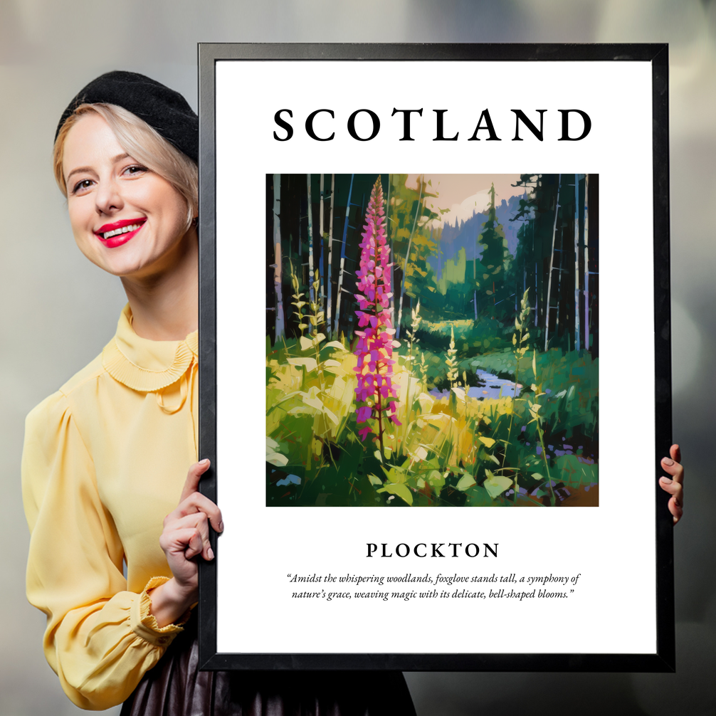 Person holding a poster of Plockton