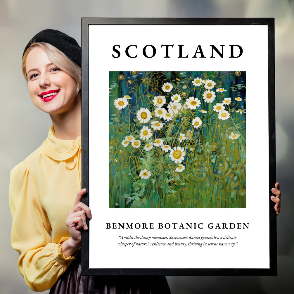 Person holding a poster of Benmore Botanic Garden