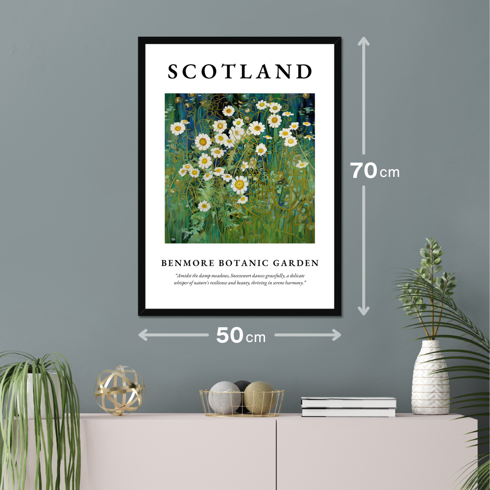 Poster of Benmore Botanic Garden hanging on a wall