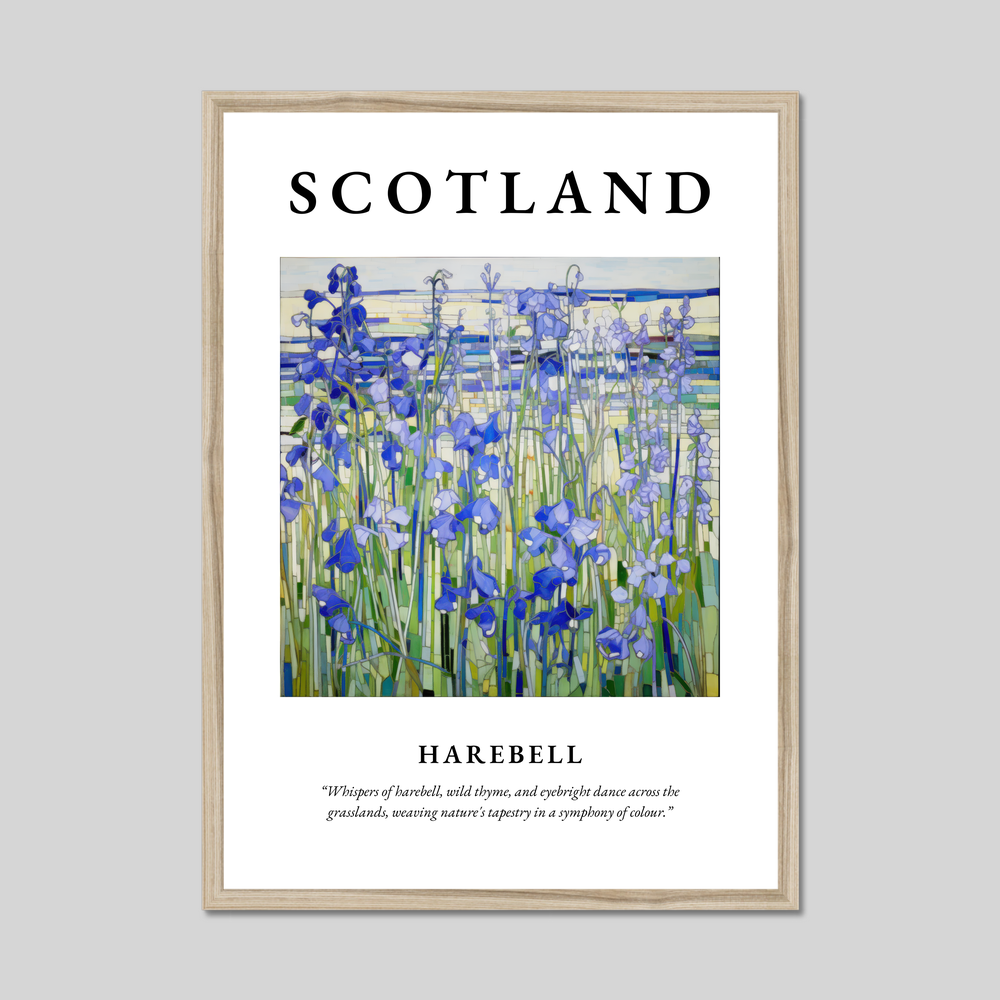 Poster in a natural frame with the word Scotland