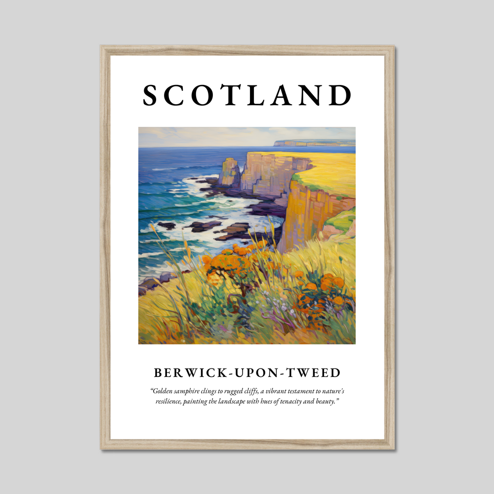 Poster in a natural frame with the word Scotland