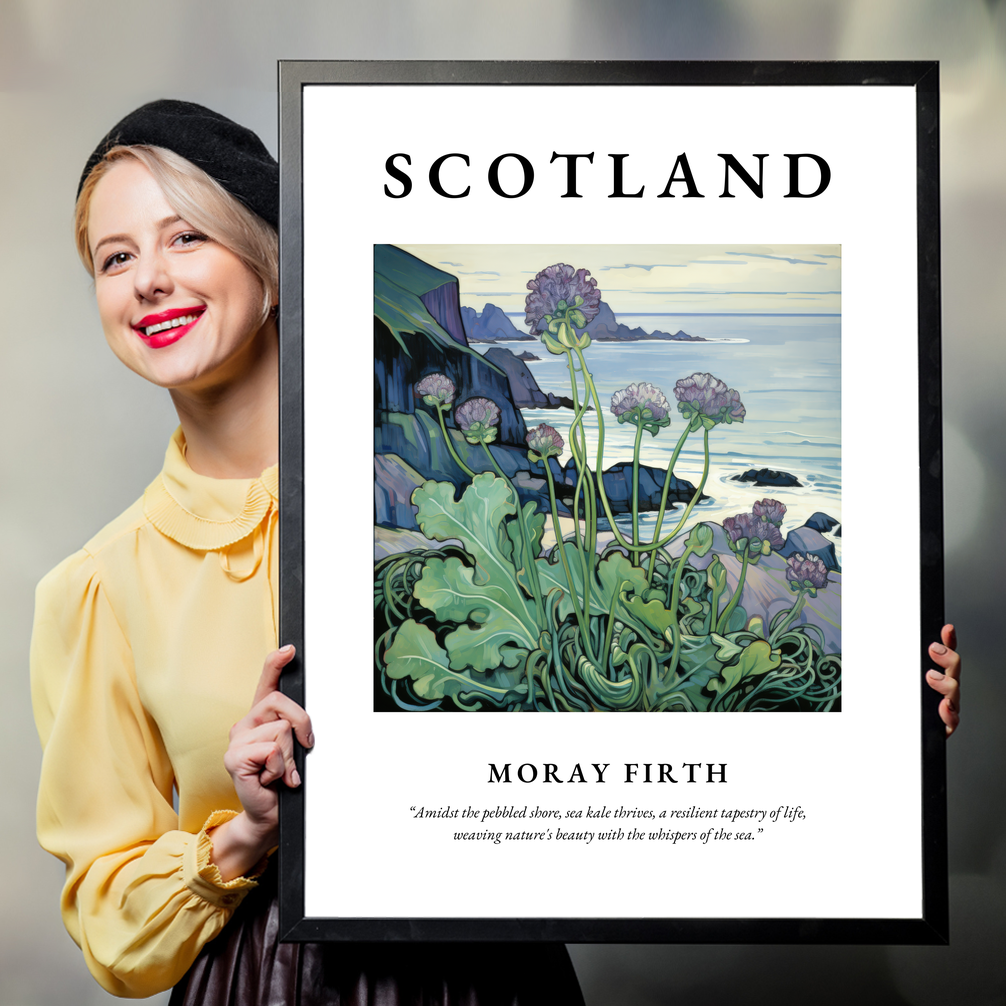 Person holding a poster of Moray Firth