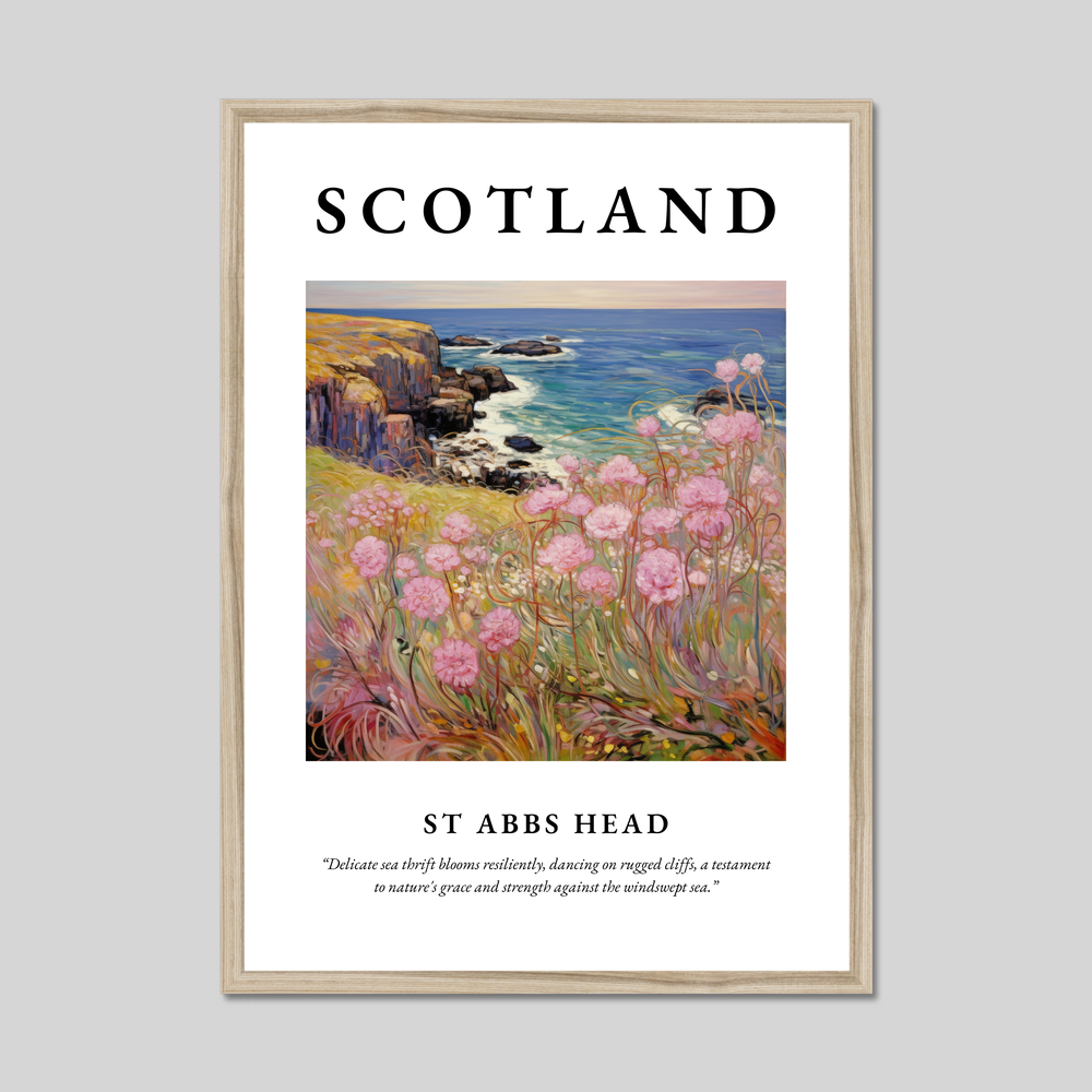 Poster in a natural frame with the word Scotland