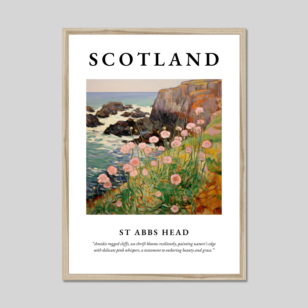 Poster in a natural frame with the word Scotland