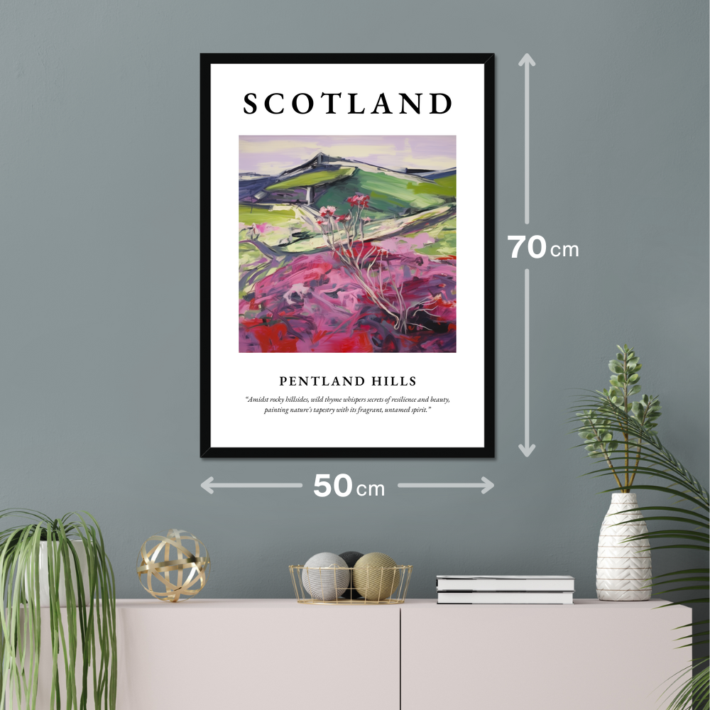 Poster of Pentland Hills hanging on a wall