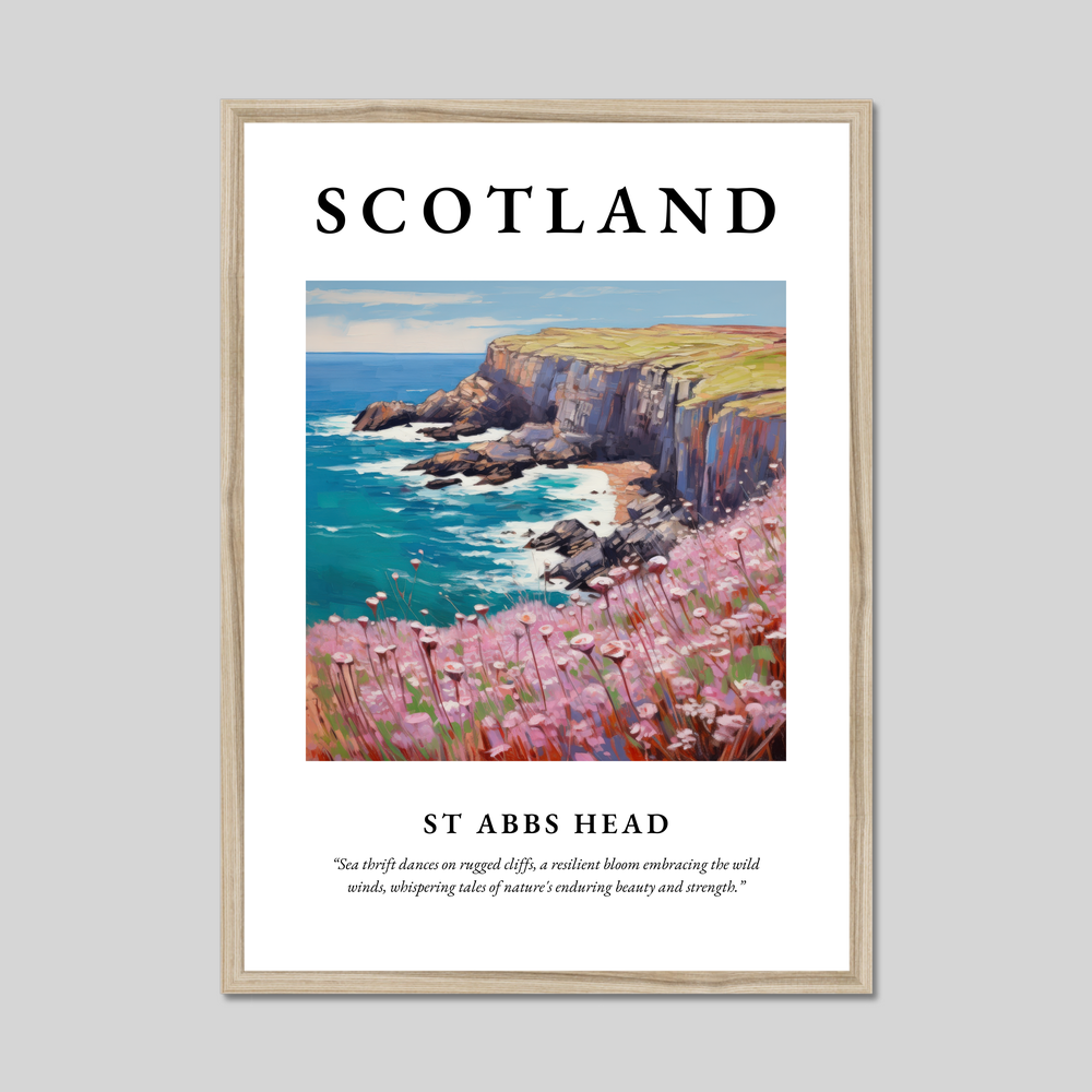 Poster in a natural frame with the word Scotland