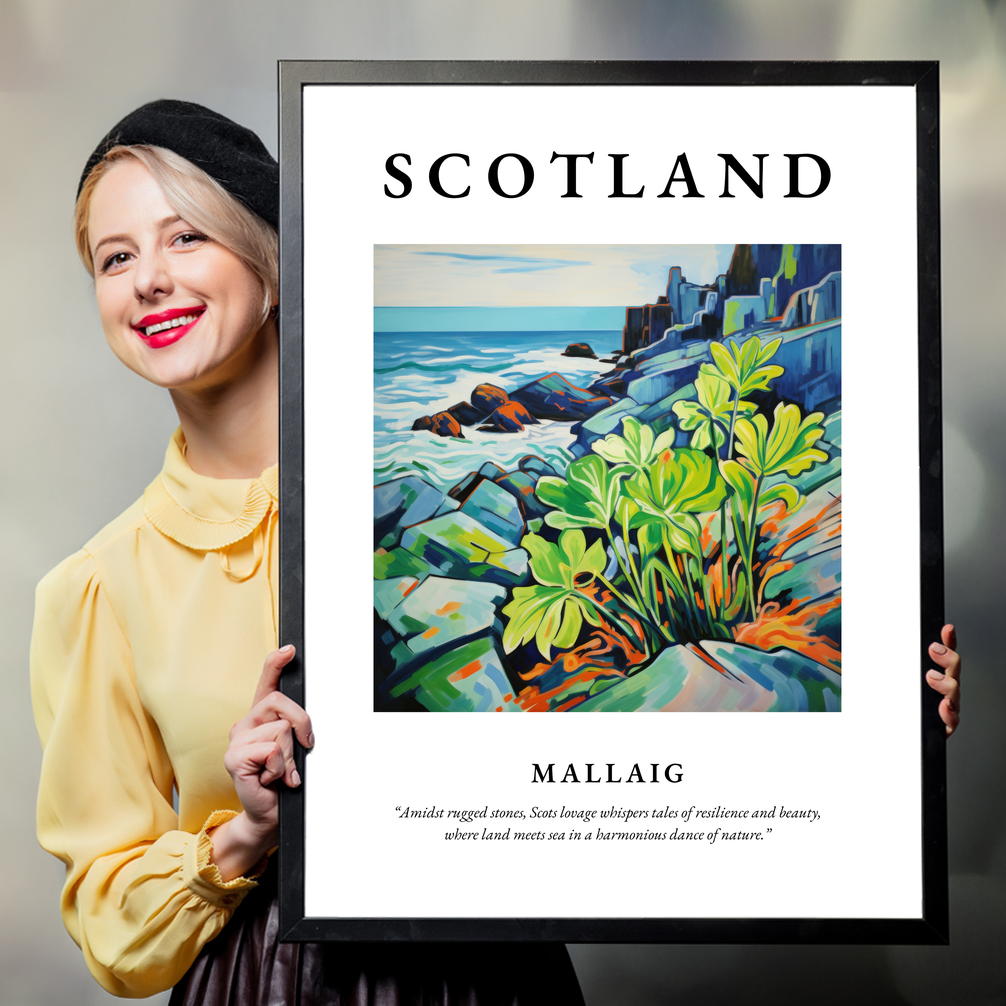 Person holding a poster of Mallaig