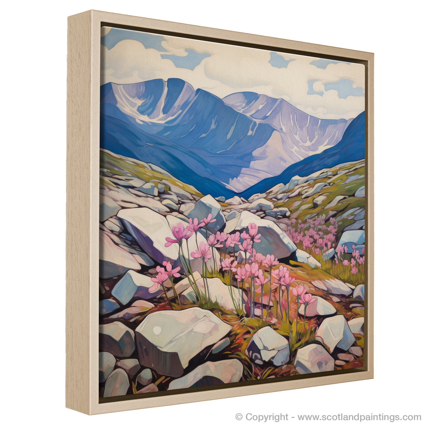 Cubist Cairngorm Blooms: A Modernist Take on Moss Campion