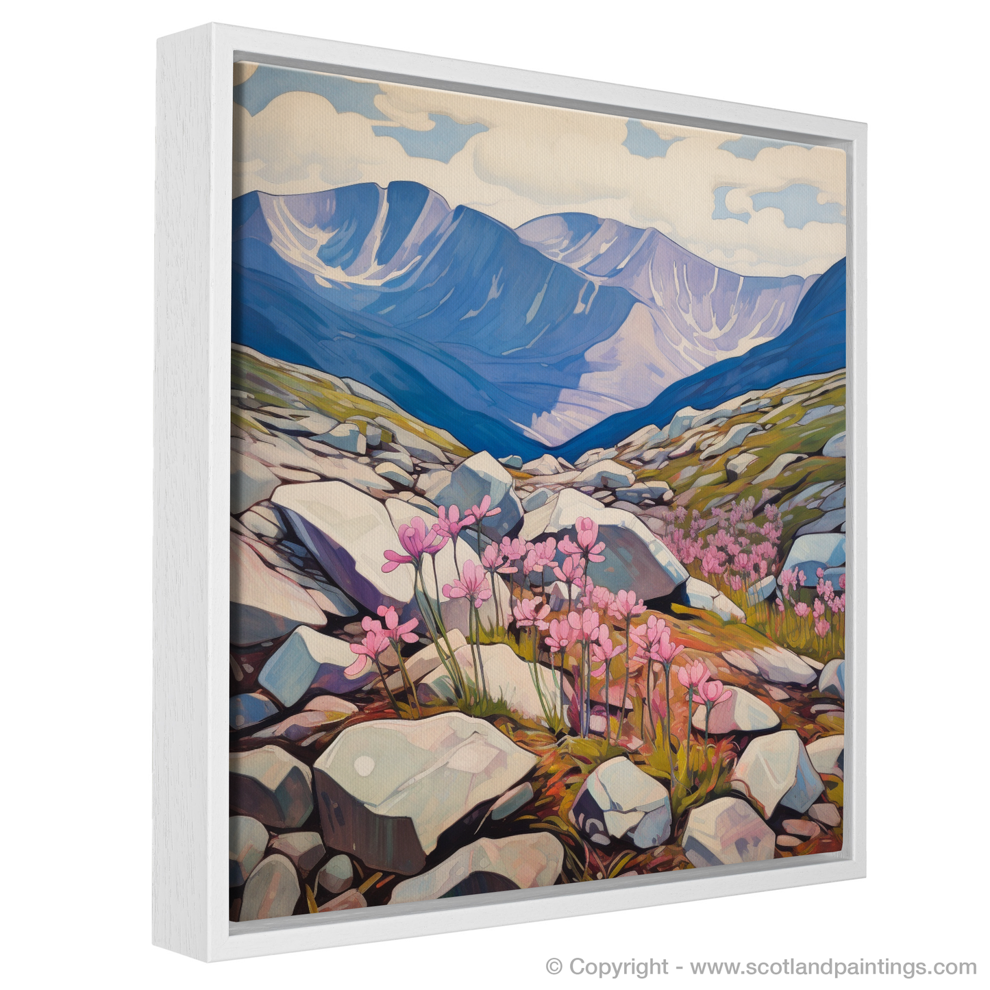 Cubist Cairngorm Blooms: A Modernist Take on Moss Campion