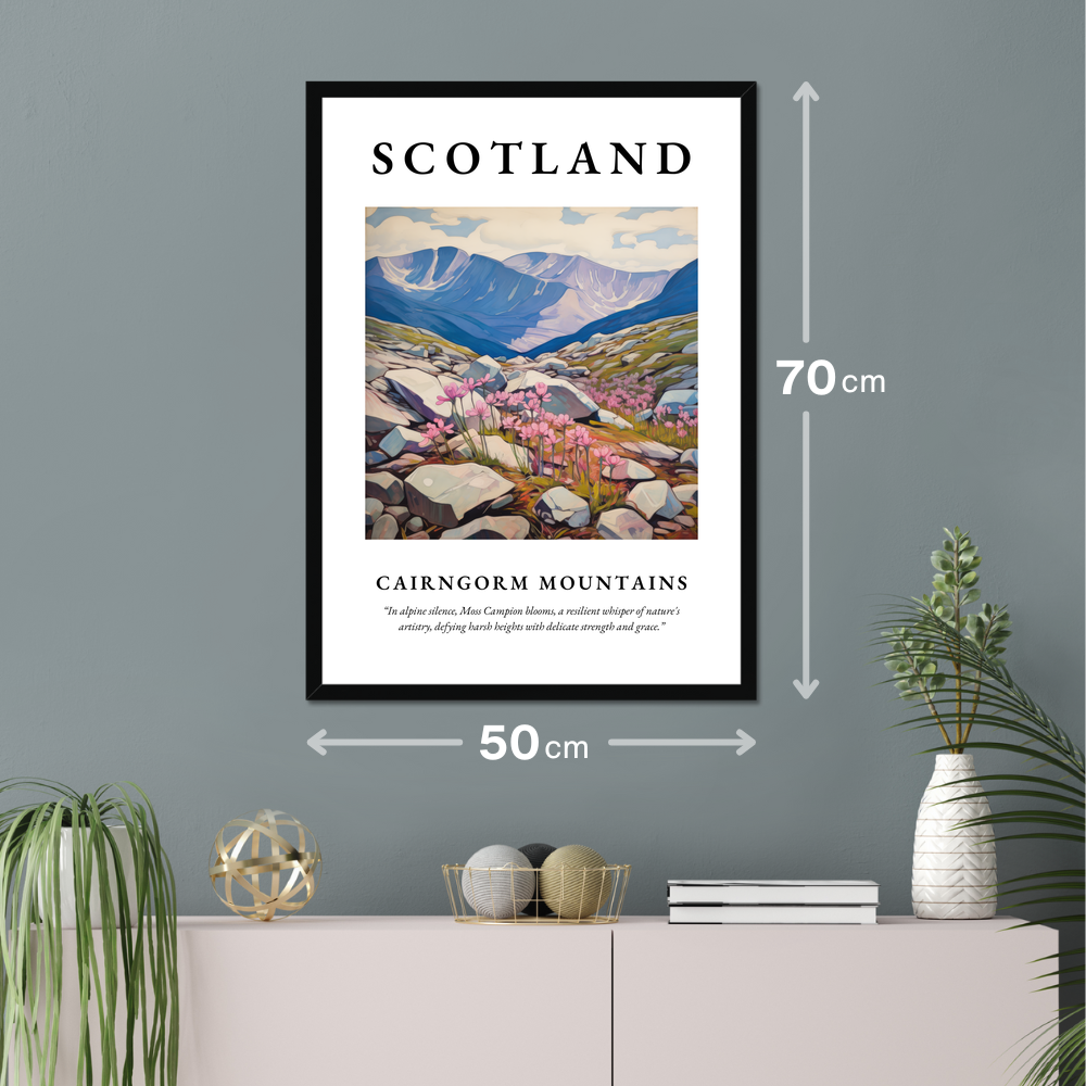 Poster of Cairngorm Mountains hanging on a wall