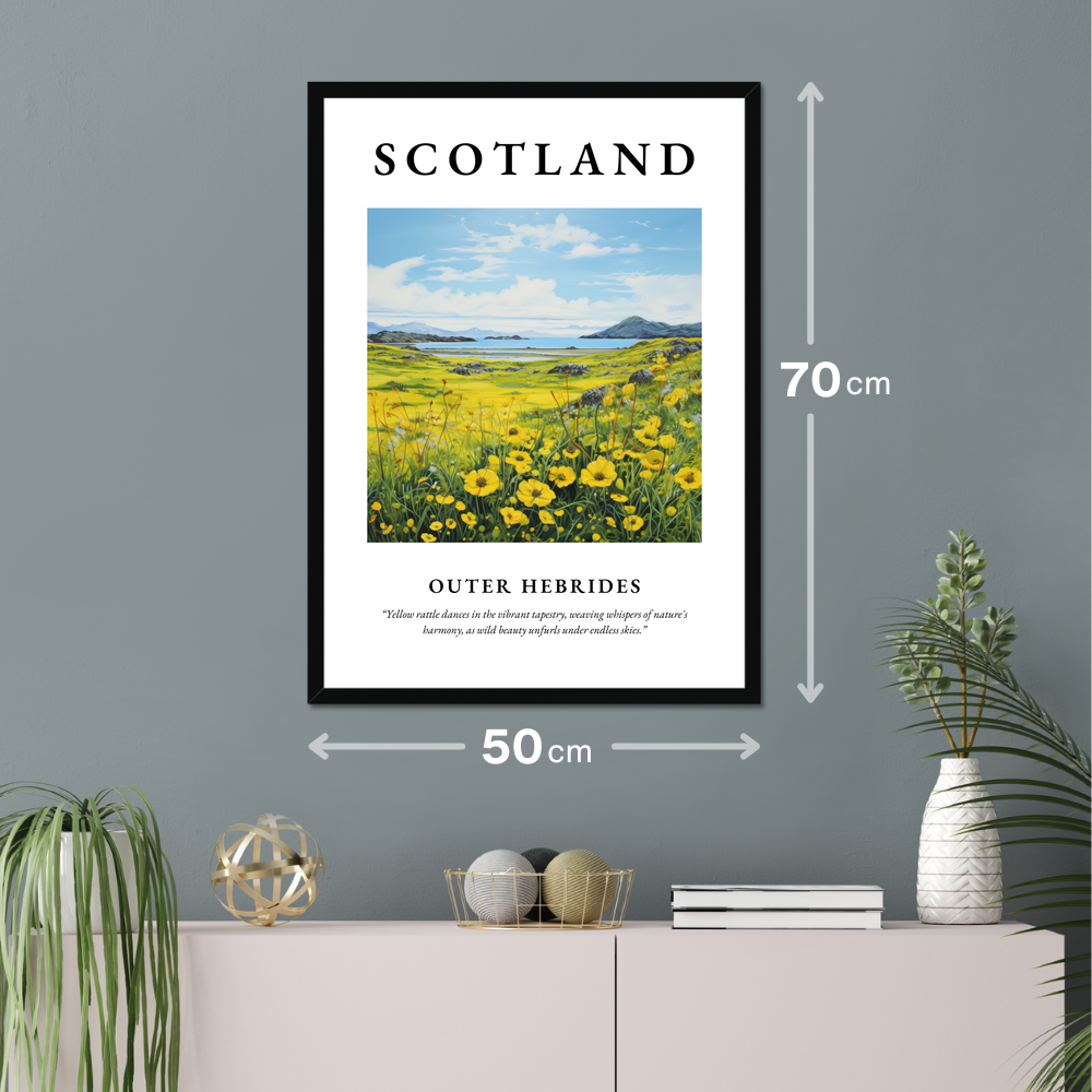 Poster of Outer Hebrides hanging on a wall