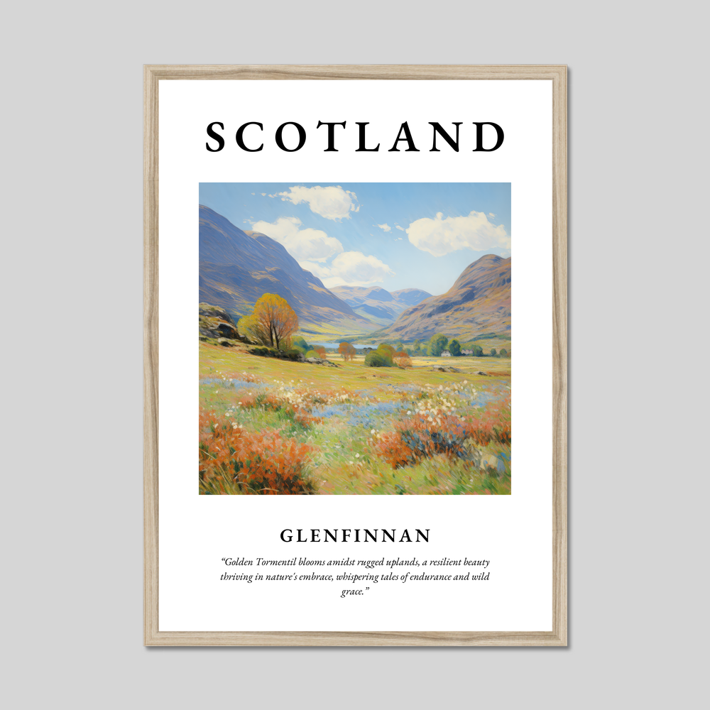 Poster in a natural frame with the word Scotland