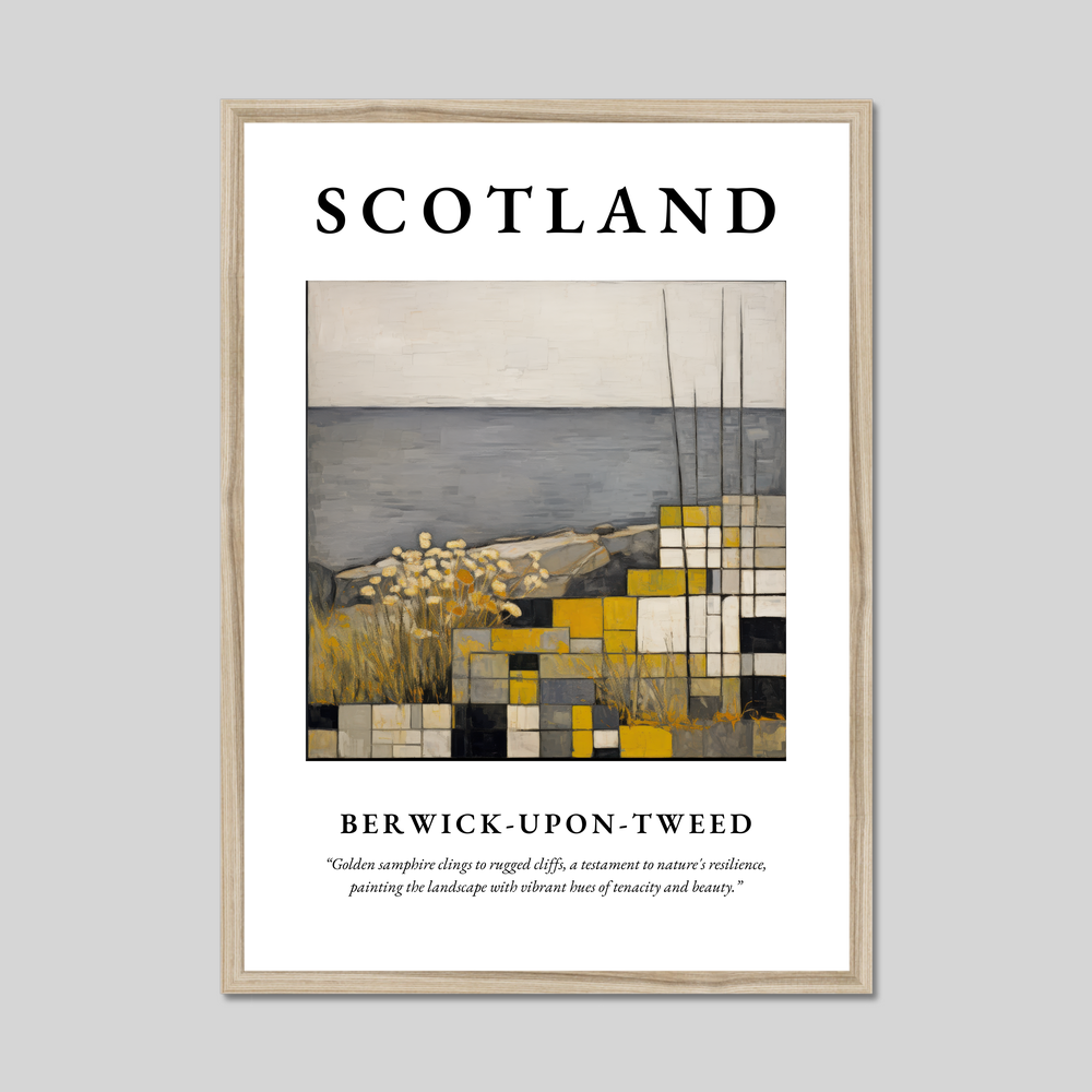 Poster in a natural frame with the word Scotland