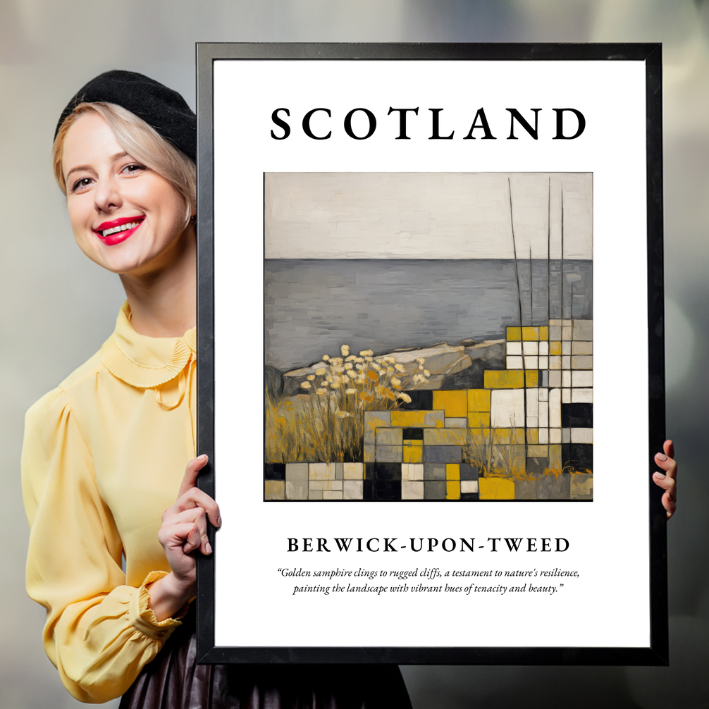 Person holding a poster of Berwick-upon-Tweed