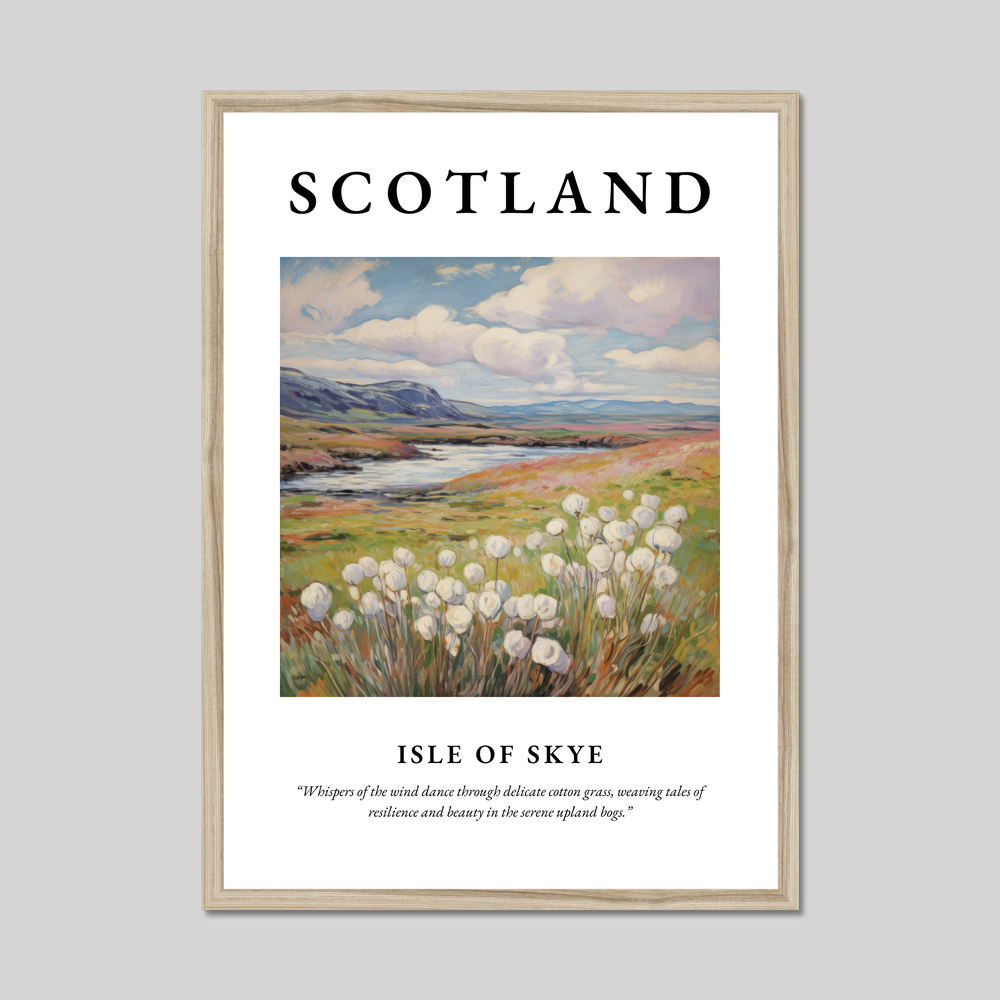 Poster in a natural frame with the word Scotland