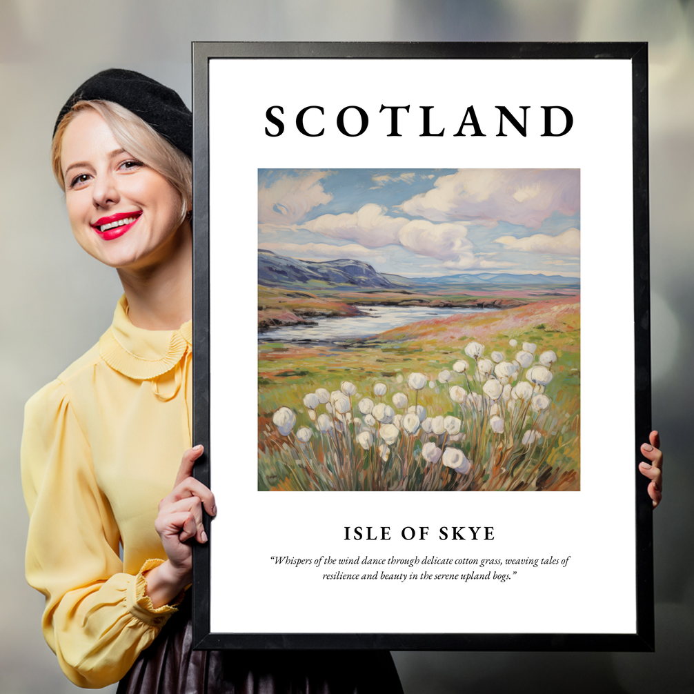 Person holding a poster of Isle of Skye