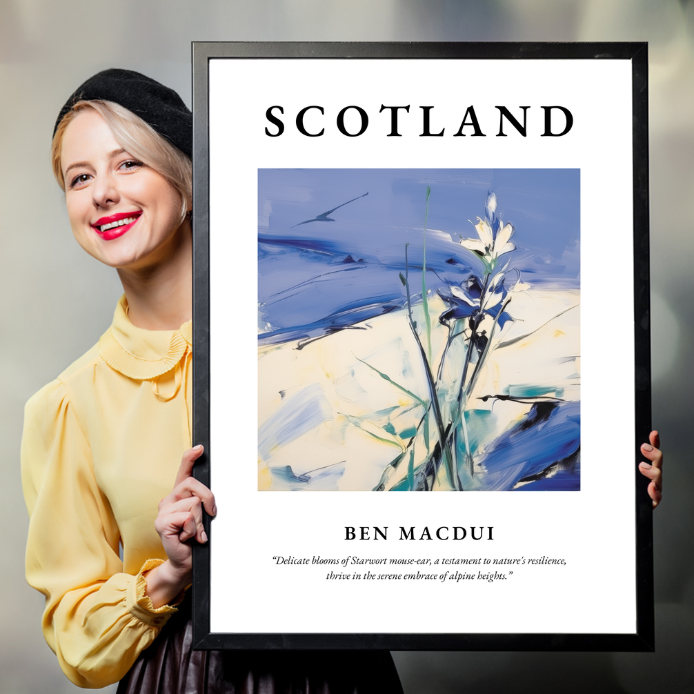 Person holding a poster of Ben Macdui