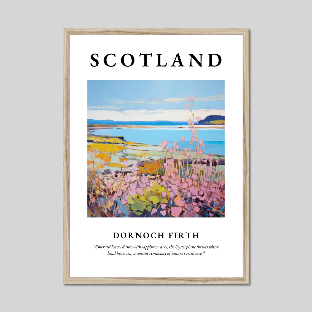 Poster in a natural frame with the word Scotland