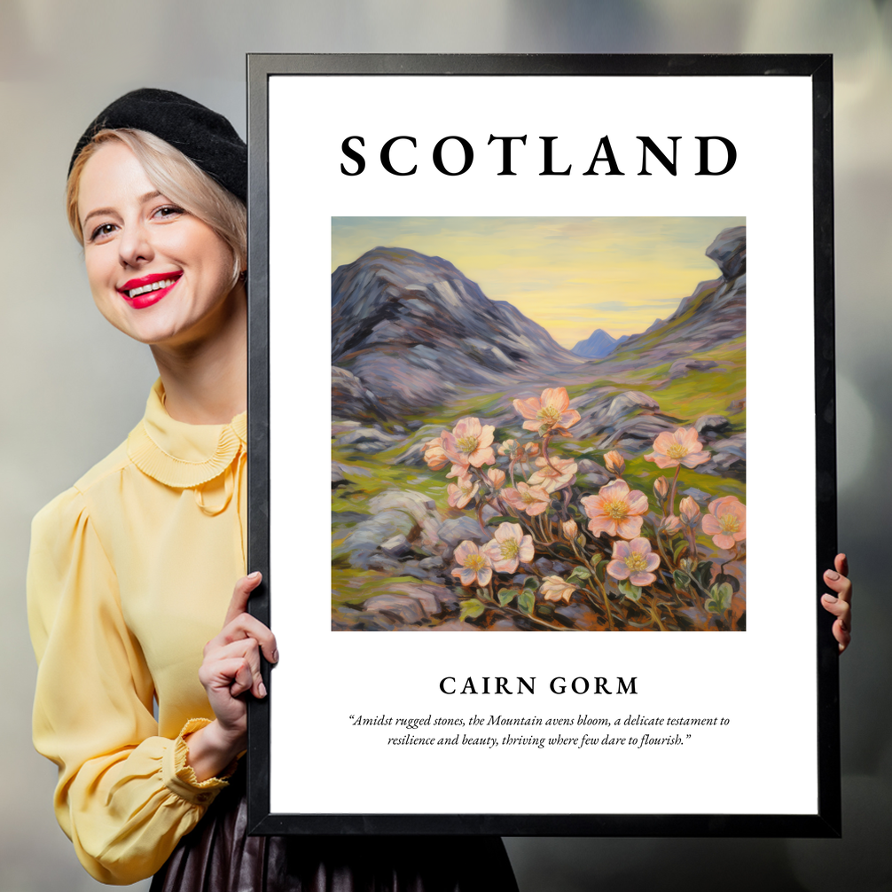 Person holding a poster of Cairn Gorm