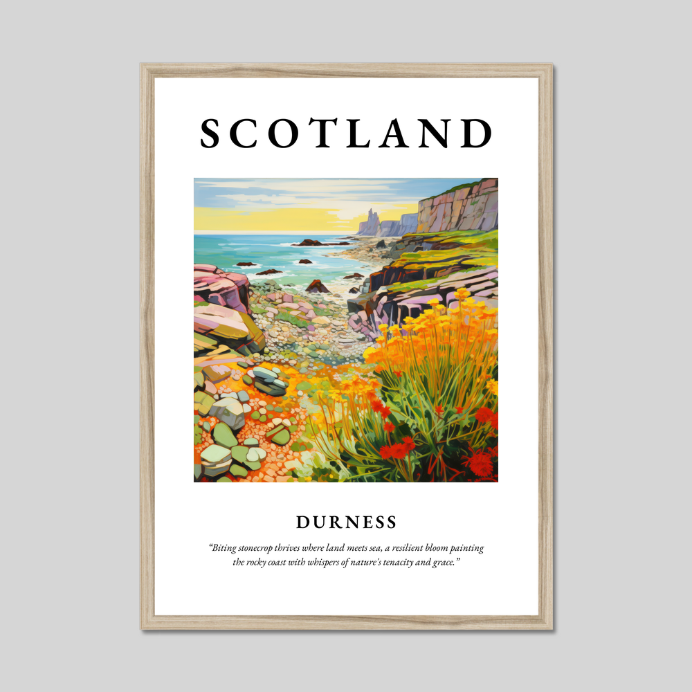 Poster in a natural frame with the word Scotland