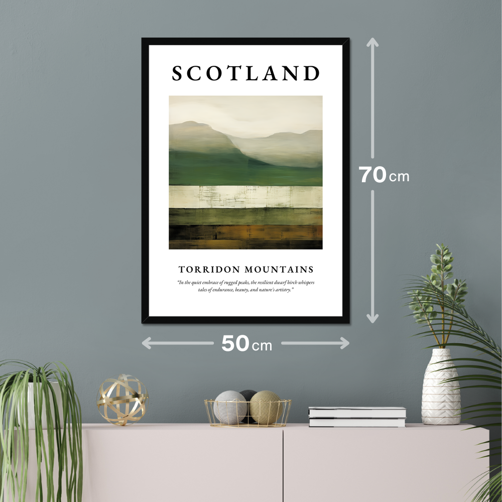 Poster of Torridon Mountains hanging on a wall