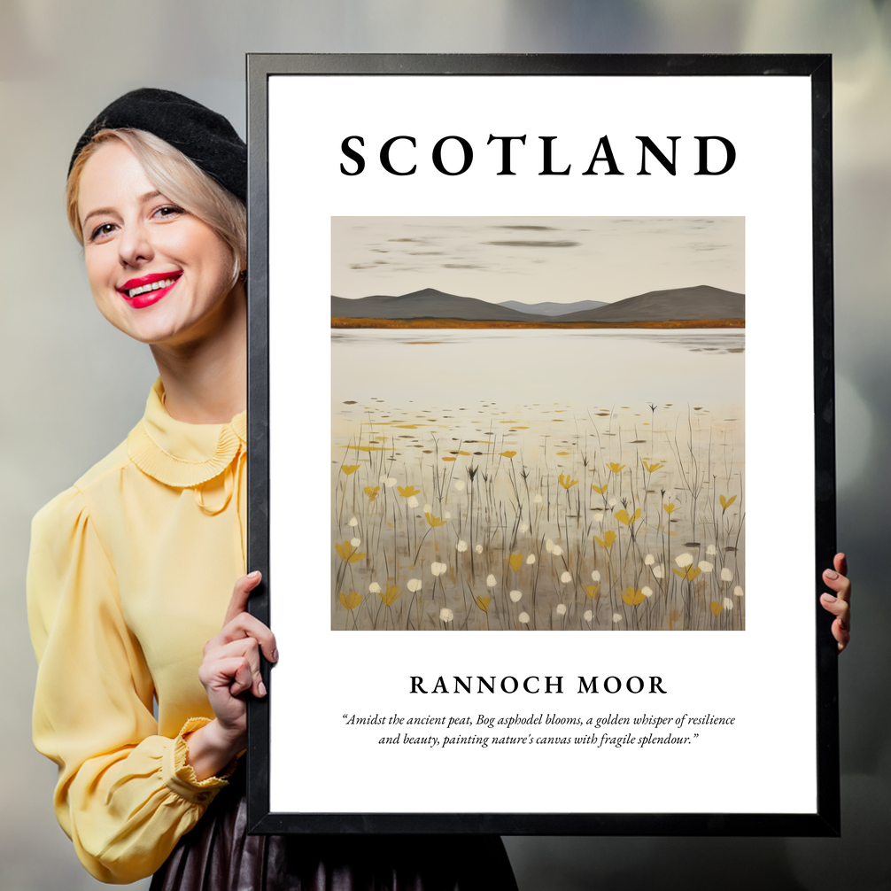 Person holding a poster of Rannoch Moor