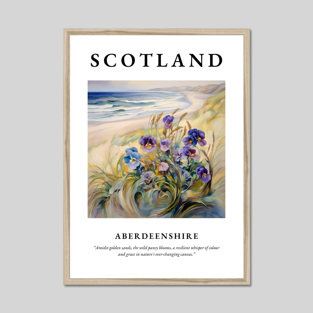 Poster in a natural frame with the word Scotland