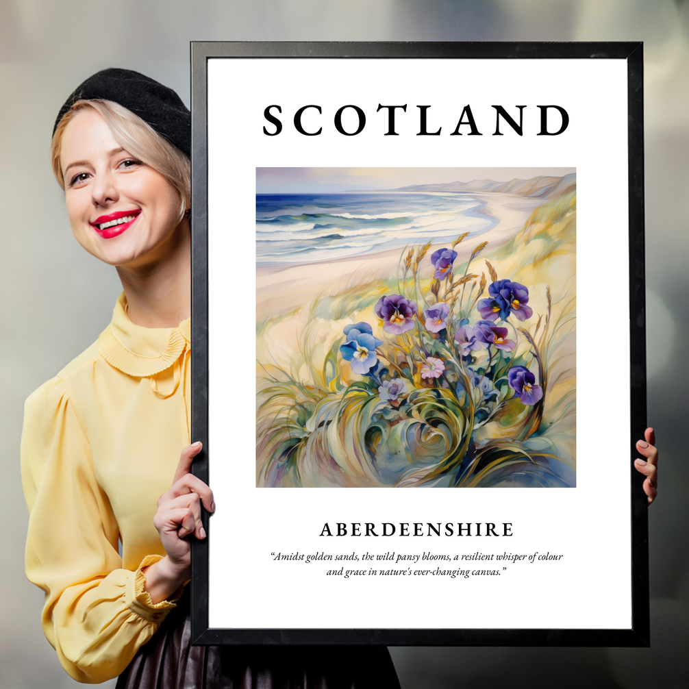 Person holding a poster of Aberdeenshire