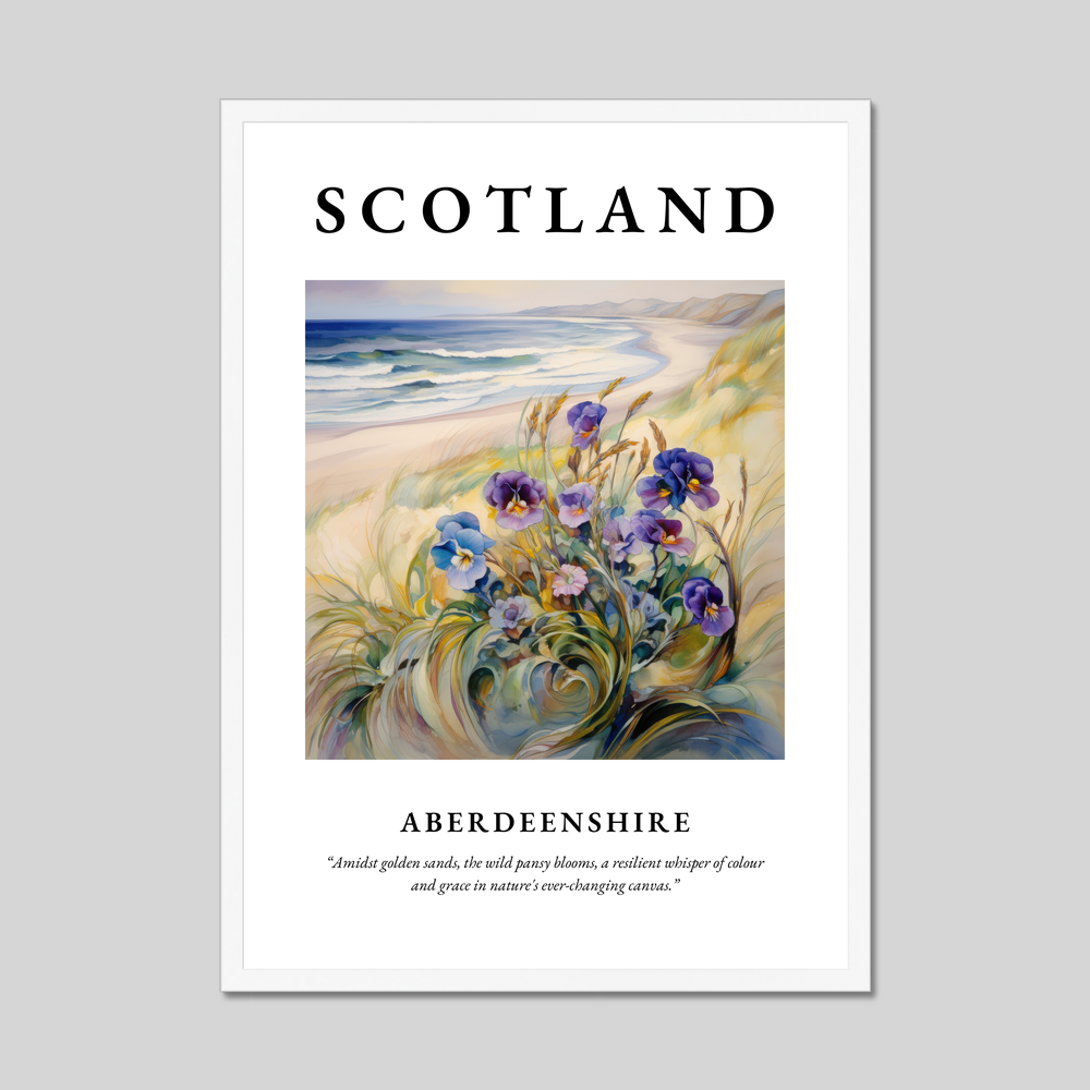 Poster in a white frame with the word Scotland