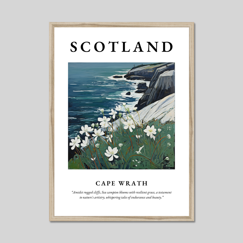 Poster in a natural frame with the word Scotland