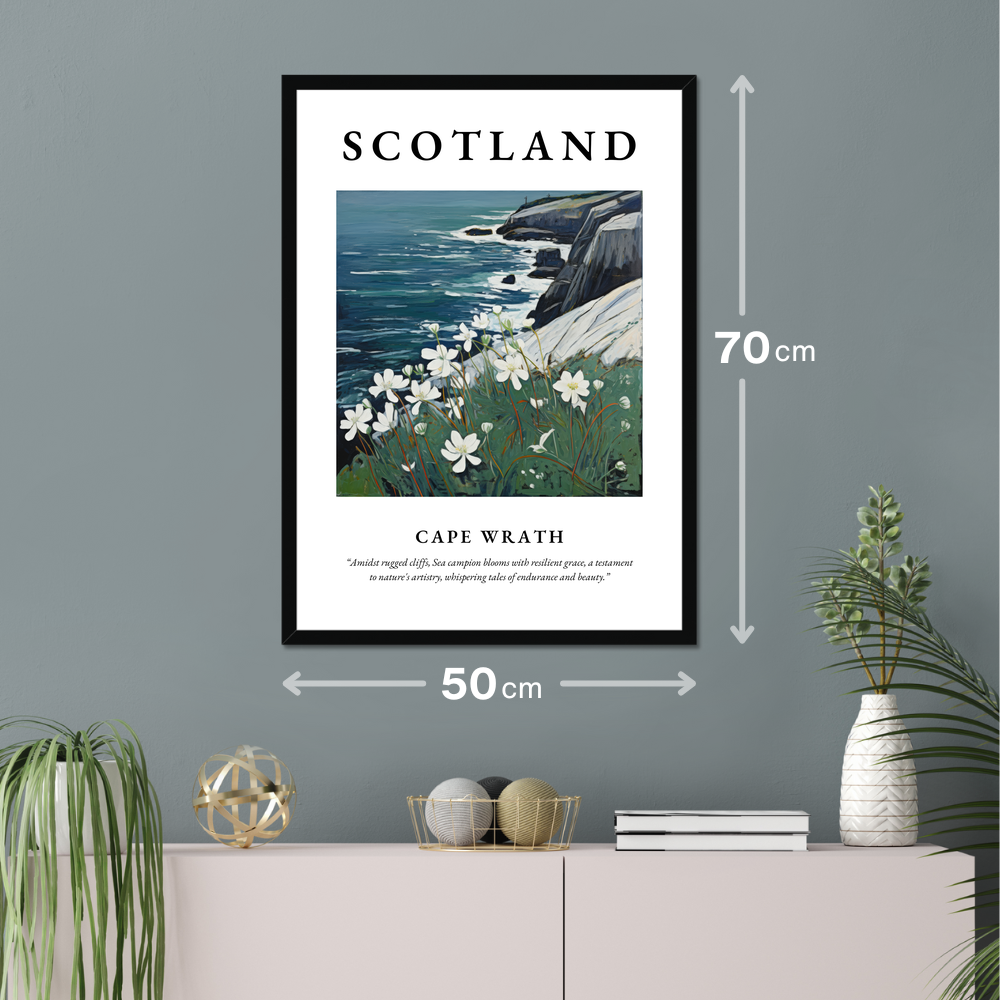 Poster of Cape Wrath hanging on a wall