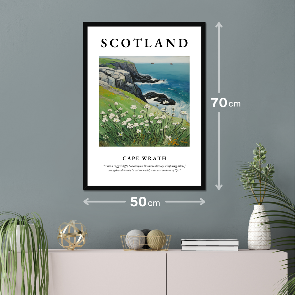 Poster of Cape Wrath hanging on a wall