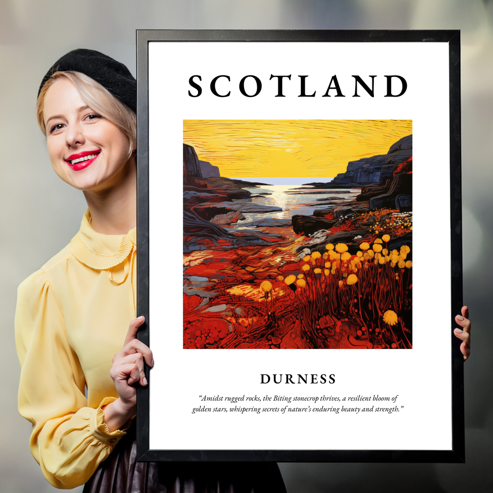 Person holding a poster of Durness