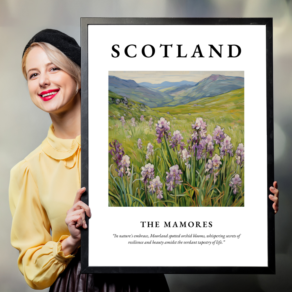 Person holding a poster of The Mamores