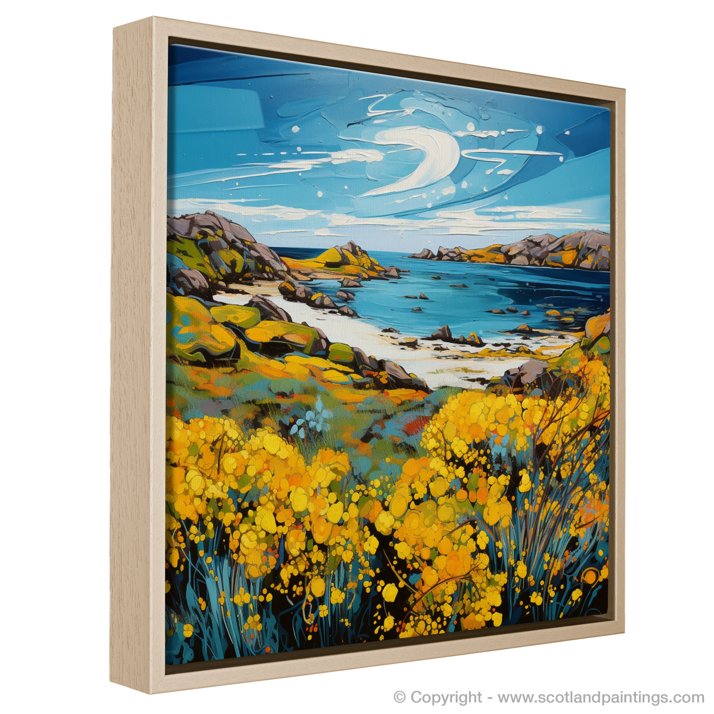 Gorse in Bloom: A Naive Art Tribute to Isle of Harris Flora