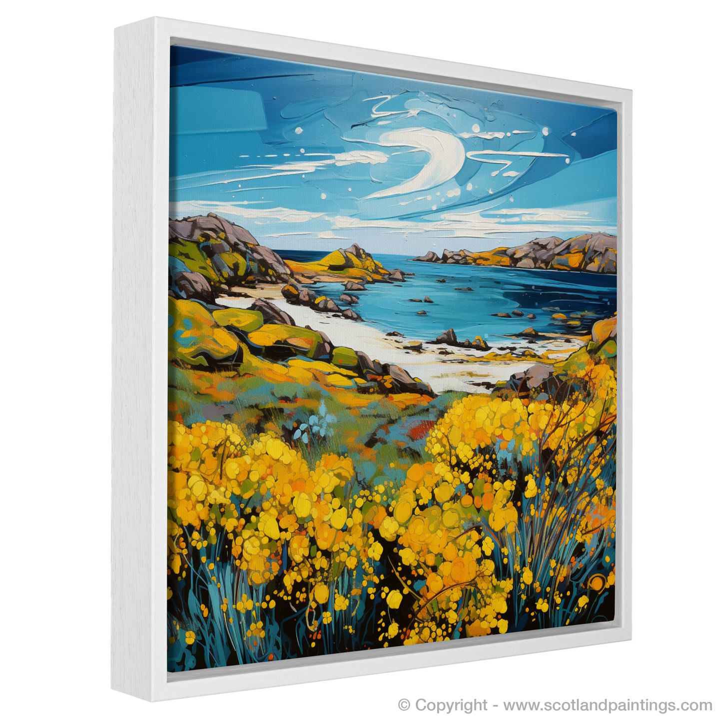 Gorse in Bloom: A Naive Art Tribute to Isle of Harris Flora