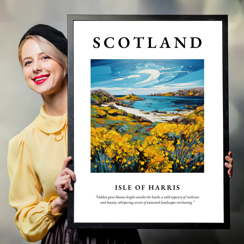 Person holding a poster of Isle of Harris