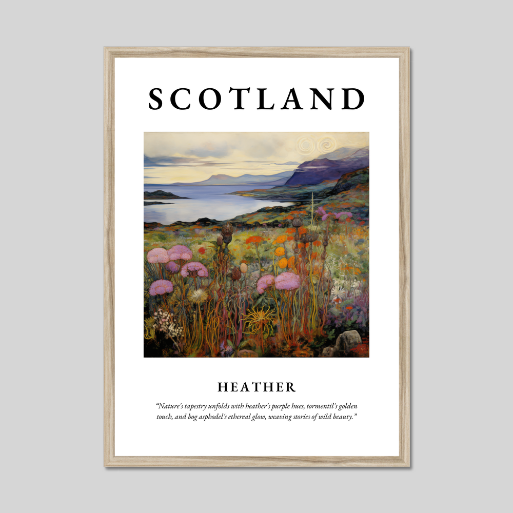 Poster in a natural frame with the word Scotland