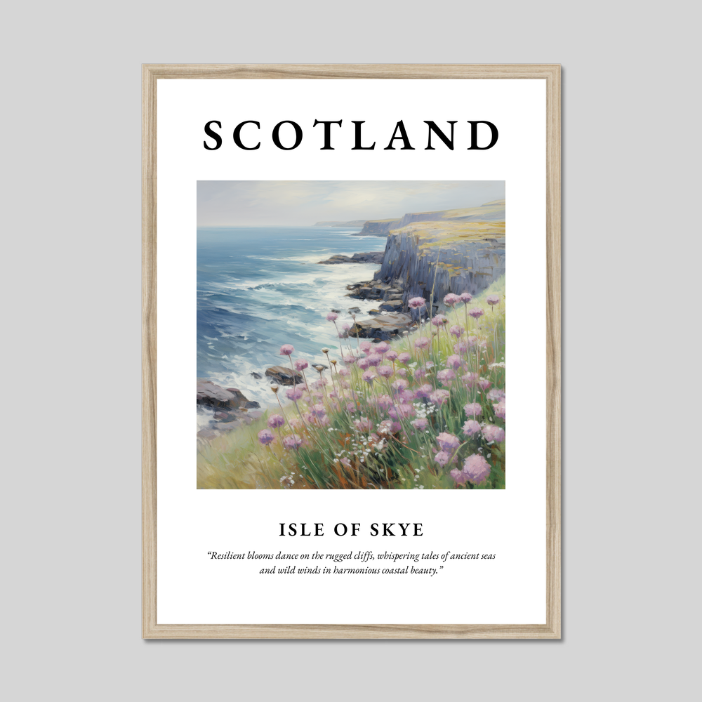 Poster in a natural frame with the word Scotland